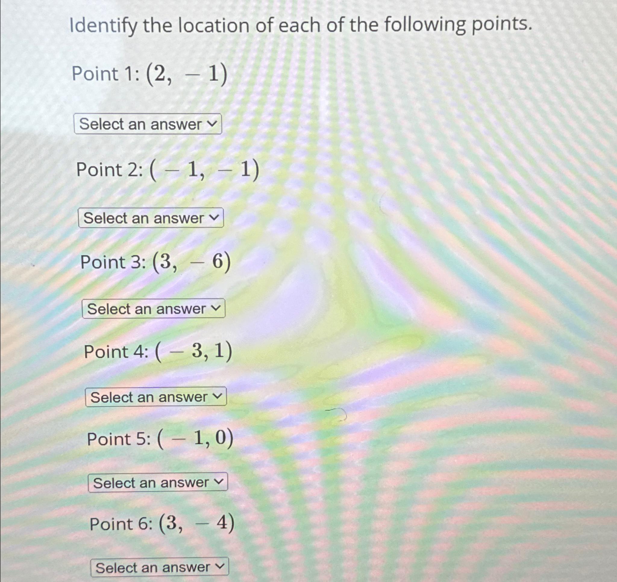 Solved Identify the location of each of the following | Chegg.com