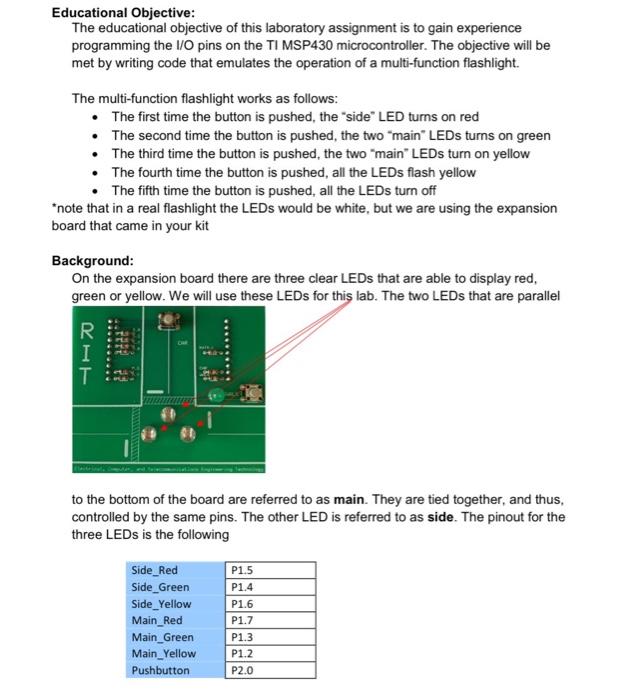 Solved write the code for the Multi-Function flashlight in | Chegg.com