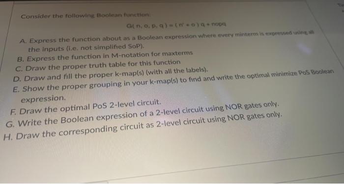 Solved Consider the following Boolean function | Chegg.com