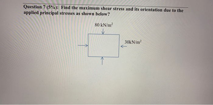 Solved Question 7 (5%): Find the maximum shear stress and | Chegg.com