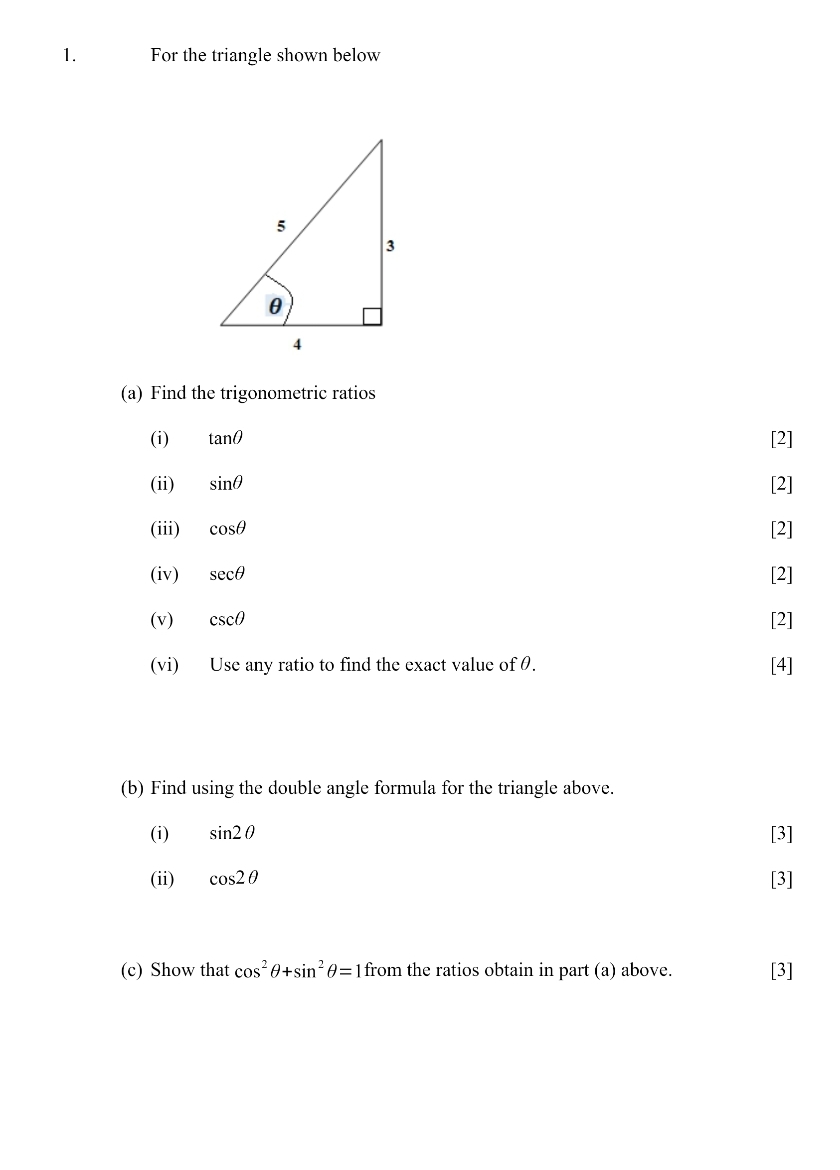 Solved For the triangle shown below(a) ﻿Find the | Chegg.com