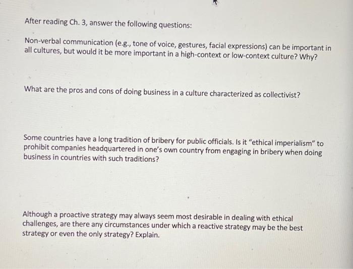 Solved After reading Ch. 3, answer the following questions: | Chegg.com