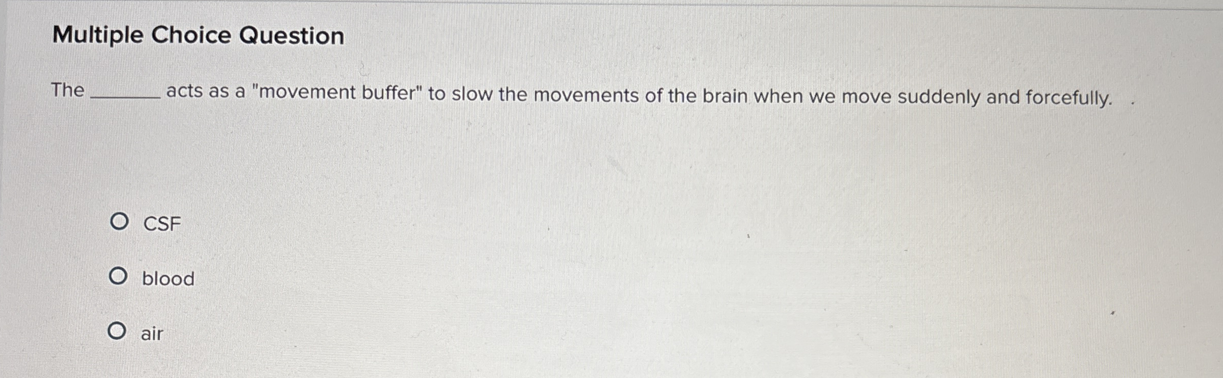Solved Multiple Choice QuestionThe ﻿acts as a 