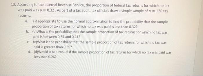 Solved 10. According to the Internal Revenue Service, the | Chegg.com