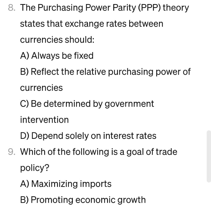 Solved Economics: The Purchasing Power Parity (PPP) ﻿theory | Chegg.com