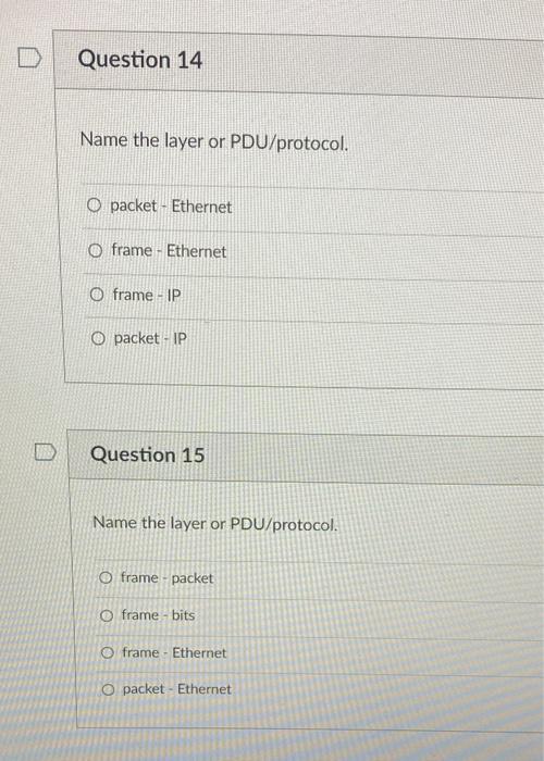 Solved estion 1 1 TCP/IP Model OSI Model Data 12 PDU 2 Data | Chegg.com