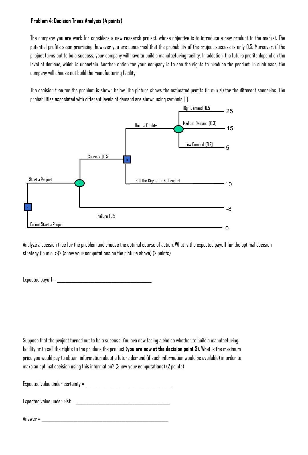 Solved Problem 4: Decision Trees Analysis (4 points) The | Chegg.com