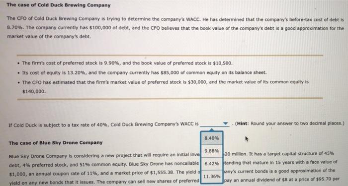 Solved A firm's weighted average cost of capital (WACC) is | Chegg.com
