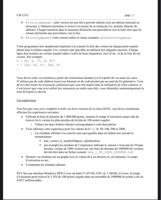 CSI2510 page 10 Votre tâche Votre mission, pour ce | Chegg.com