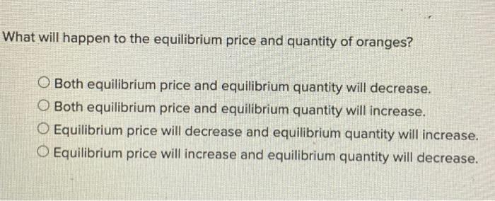 Solved What will happen to the equilibrium price and | Chegg.com