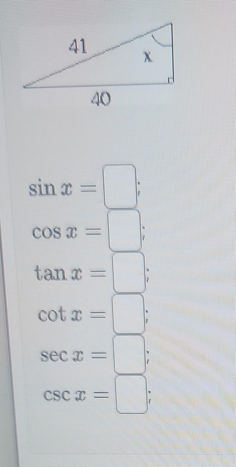 Solved sinx= cosx= tanx= cotx= secx= cscx=