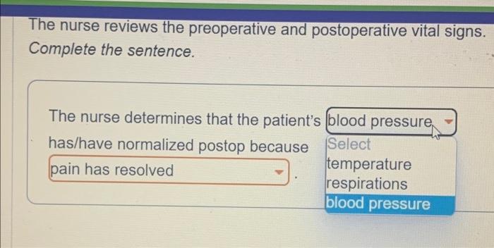 Solved The nurse reviews the preoperative and postoperative