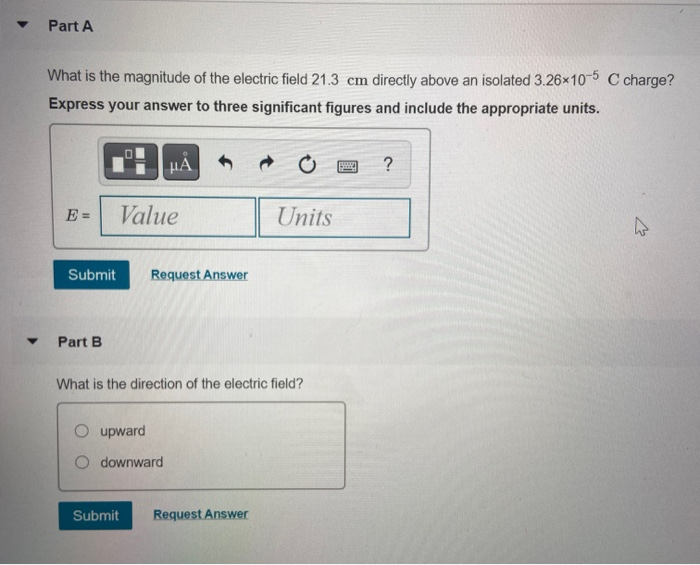 Solved Part A What is the magnitude of the electric field | Chegg.com