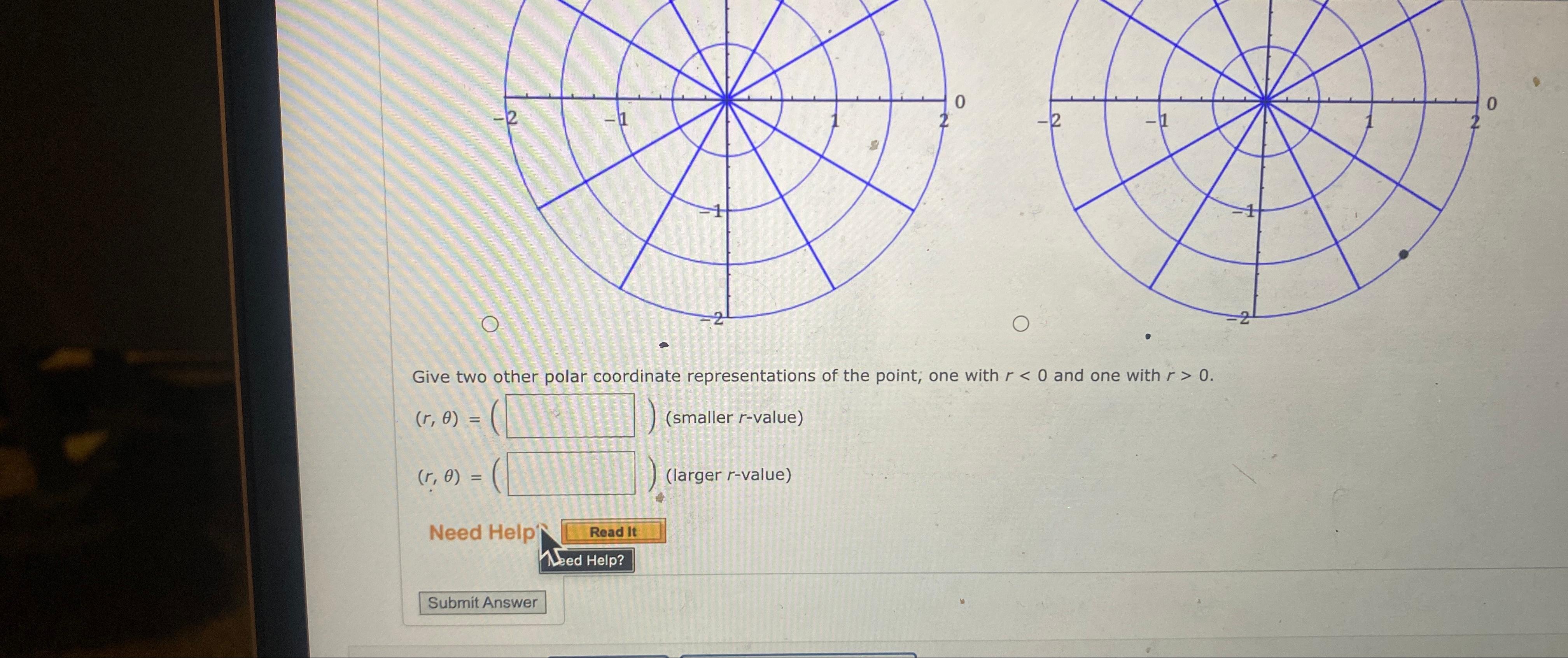 Solved Plot the point that has the given polar coordinates | Chegg.com
