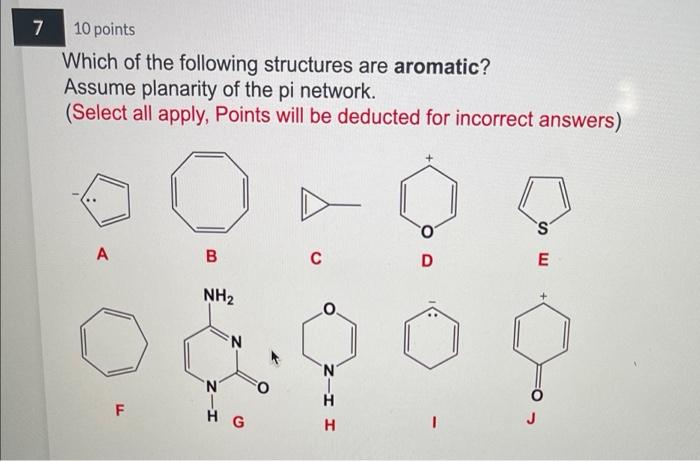 Solved 7 10 points Which of the following structures are | Chegg.com
