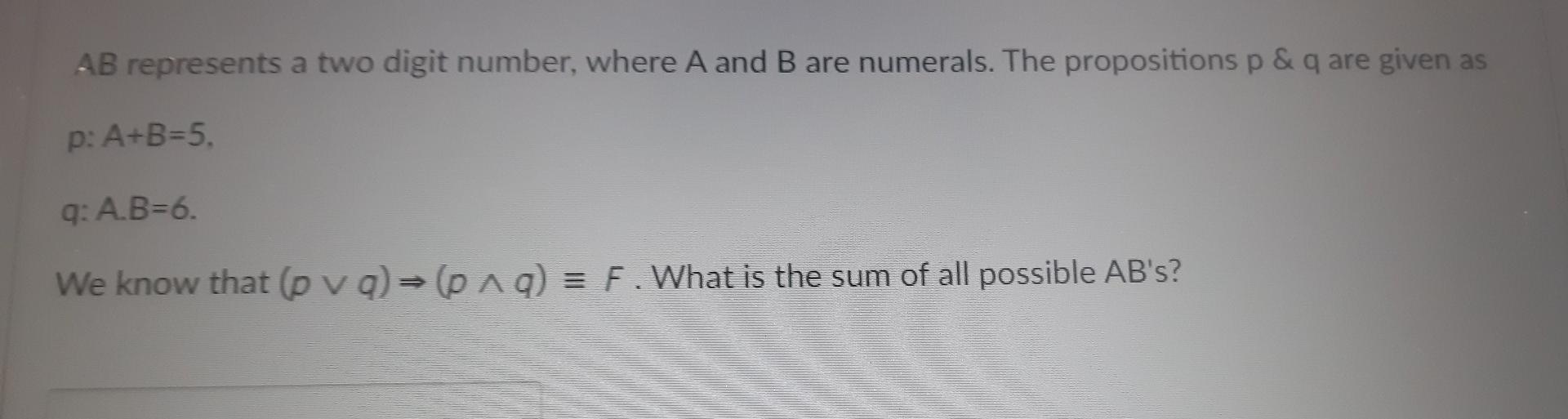 Solved AB Represents A Two Digit Number, Where A And B Are | Chegg.com