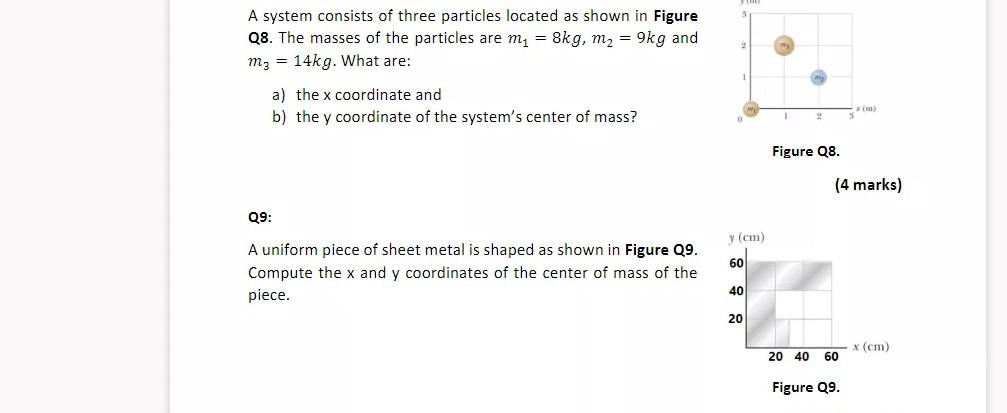 Solved A System Consists Of Three Particles Located As Shown | Chegg.com