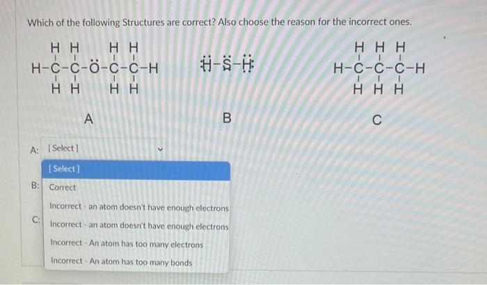 Solved Which Of The Following Structures Are Correct? Also | Chegg.com