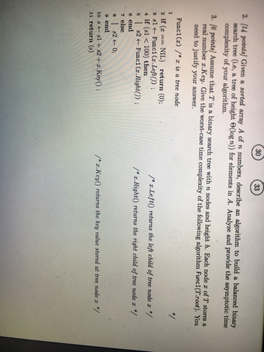 Solved 2. (14 points) Given a sorted array A of n numbers, | Chegg.com
