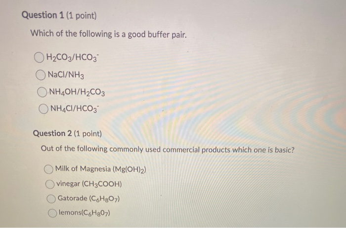 Solved Question 1 (1 point) Which of the following is a good | Chegg.com
