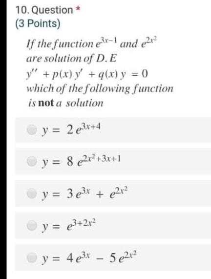 Solved 10 Question 3 Points If The Function Ex 1 And Chegg Com