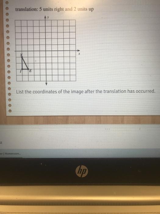 Solved Translation 5 Units Right And 2 Units Up E List The Chegg