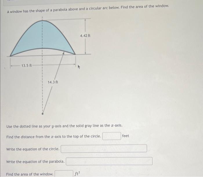 Solved A window has the shape of a parabola above and a | Chegg.com