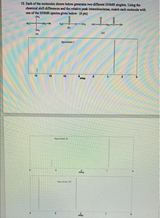 Solved match each molecule with one of the HNMR spectra | Chegg.com