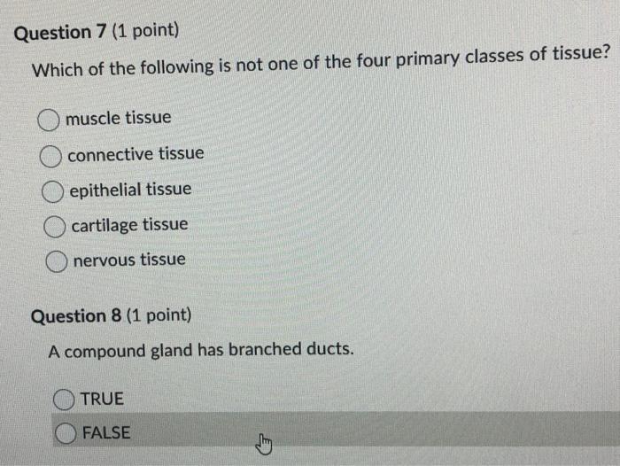 Solved Question 7 (1 point) Which of the following is not | Chegg.com