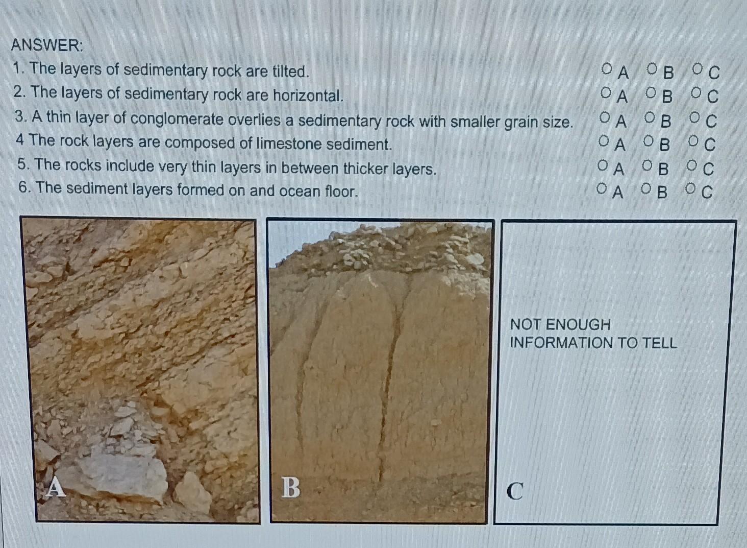 Solved ANSWER: 1 The layers of sedimentary rock are tilted Chegg com