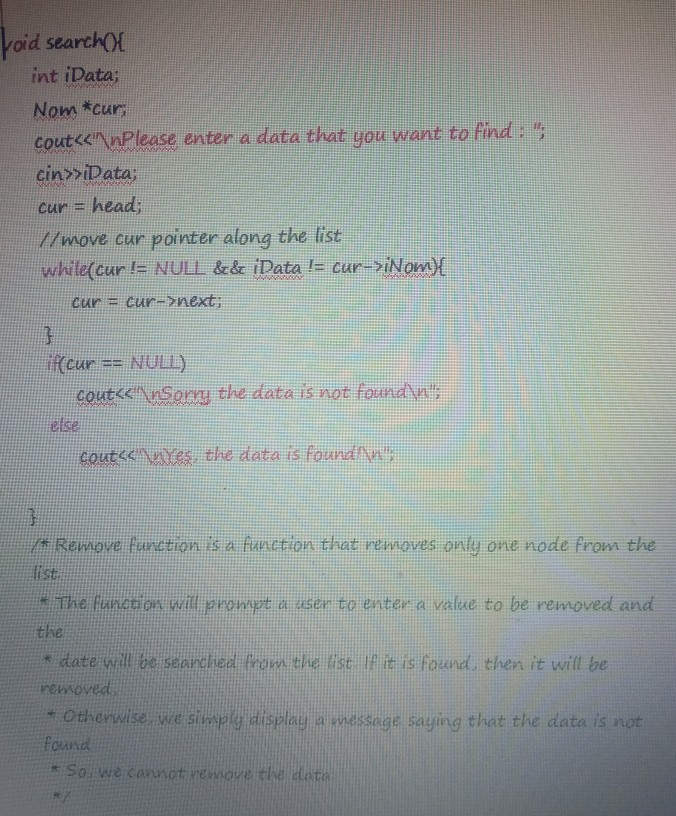 Solved 1. Please modify the linked list program provided to | Chegg.com