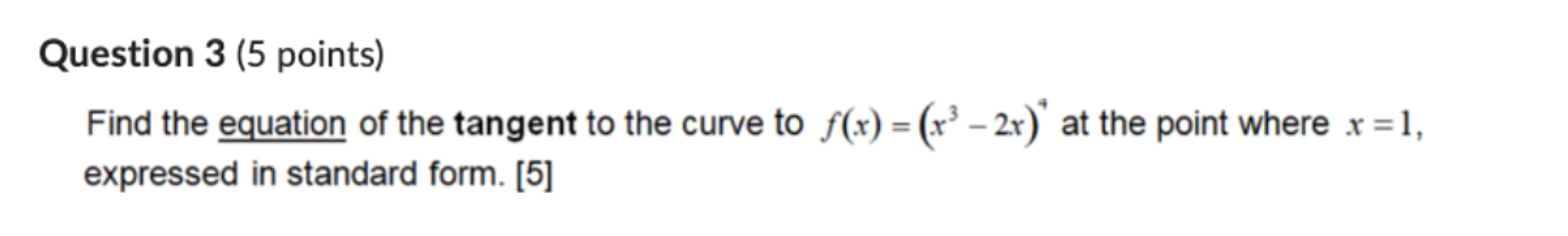 Solved Question 3 (5 ﻿points)Find the equation of the | Chegg.com