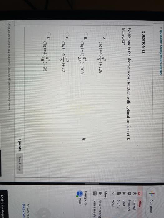 Solved QUESTION 31 Use following information to answer | Chegg.com