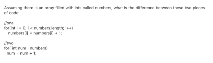 Solved Assuming there is an array filled with ints called | Chegg.com