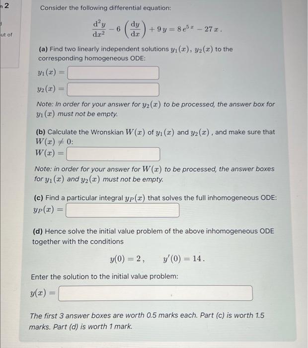 Solved Consider the following differential equation: | Chegg.com