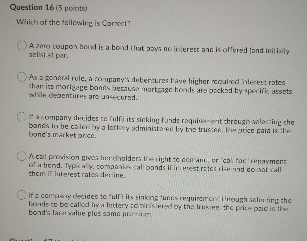 Solved Question 13 (5 points) Which of the following is | Chegg.com
