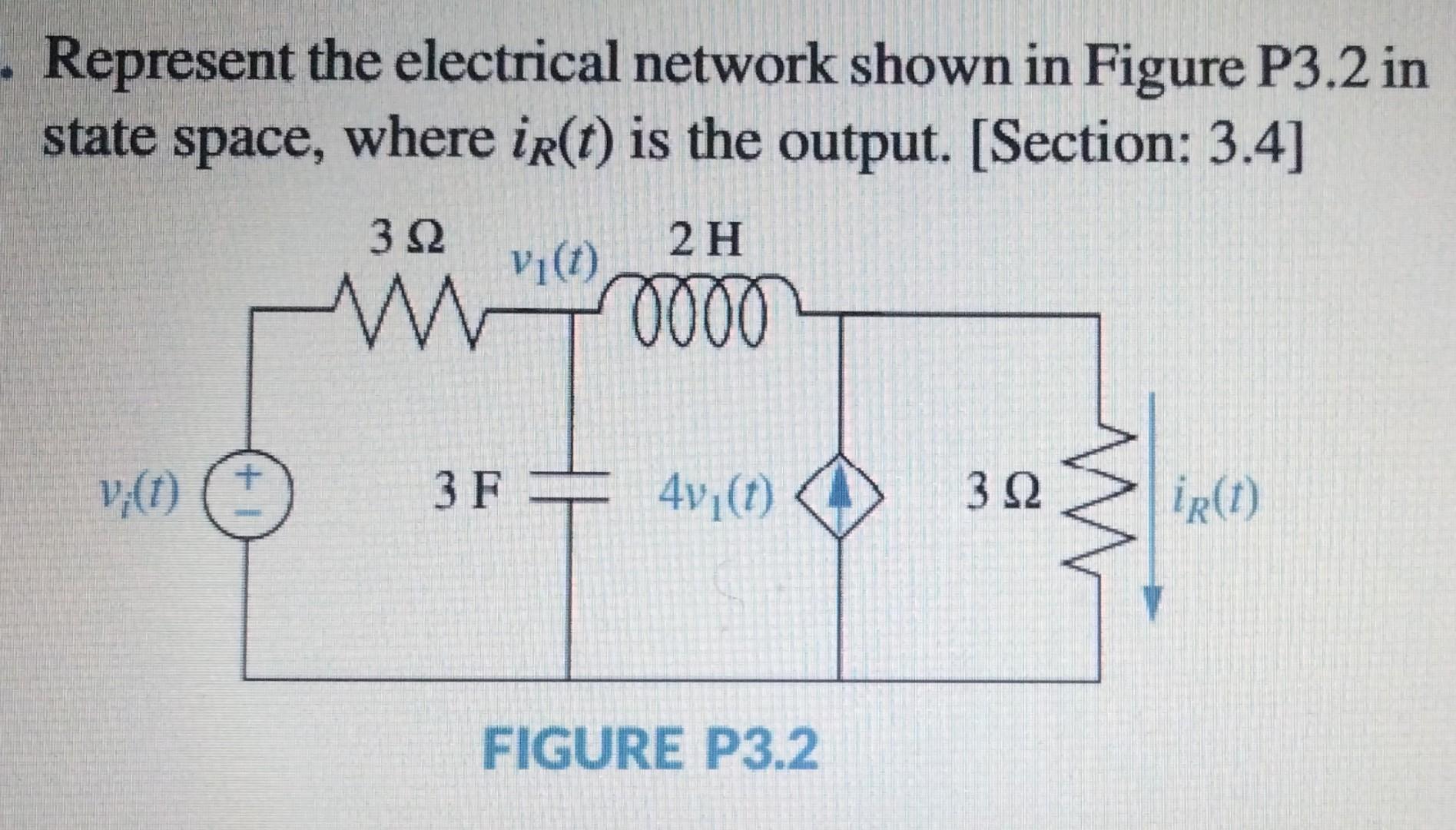 Solved Represent the electrical network shown in Figure P3.2 | Chegg.com