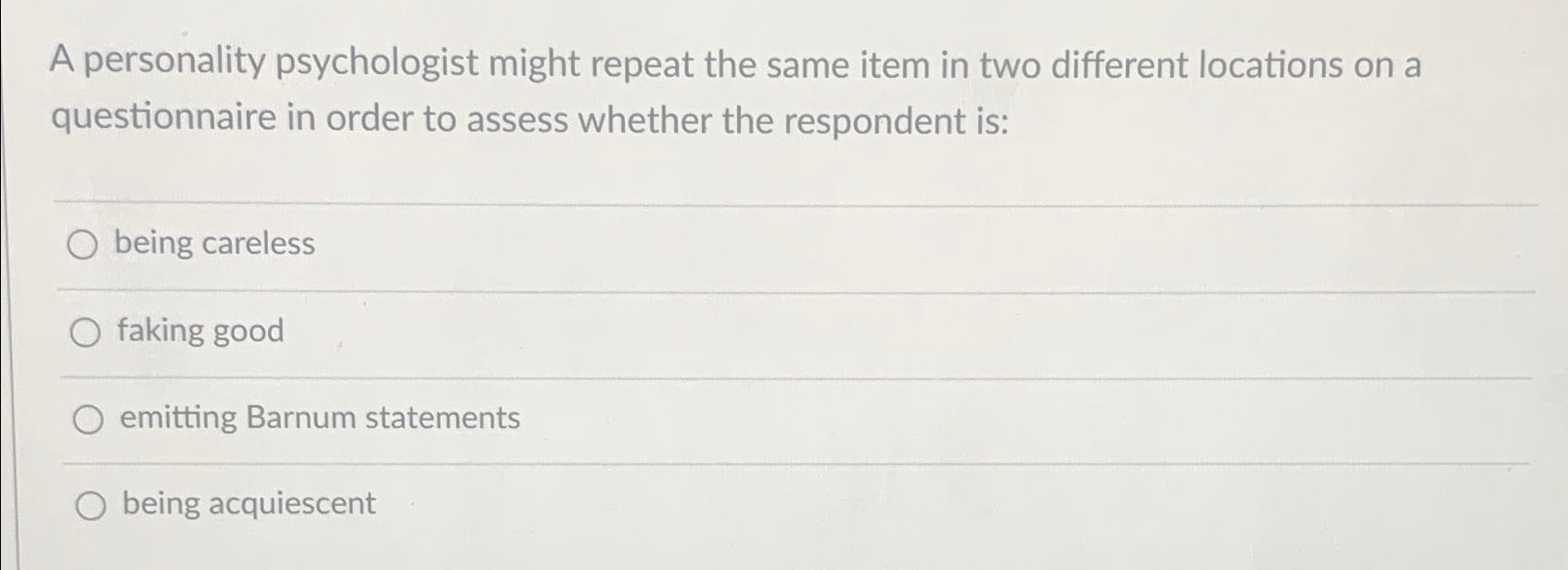 Solved A Personality Psychologist Might Repeat The Same Item | Chegg.com