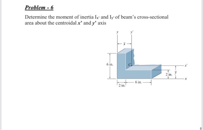 Solved Problem - 6 Determine the moment of inertia Ix and ly | Chegg.com
