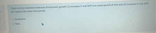 Solved There are two common measures of economic growth (1) | Chegg.com