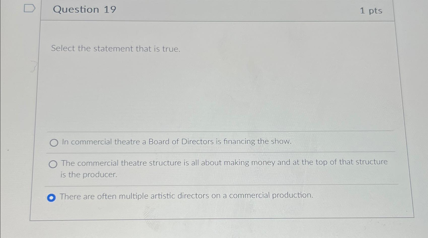 Solved Question 191 ﻿ptsSelect the statement that is true.In | Chegg.com
