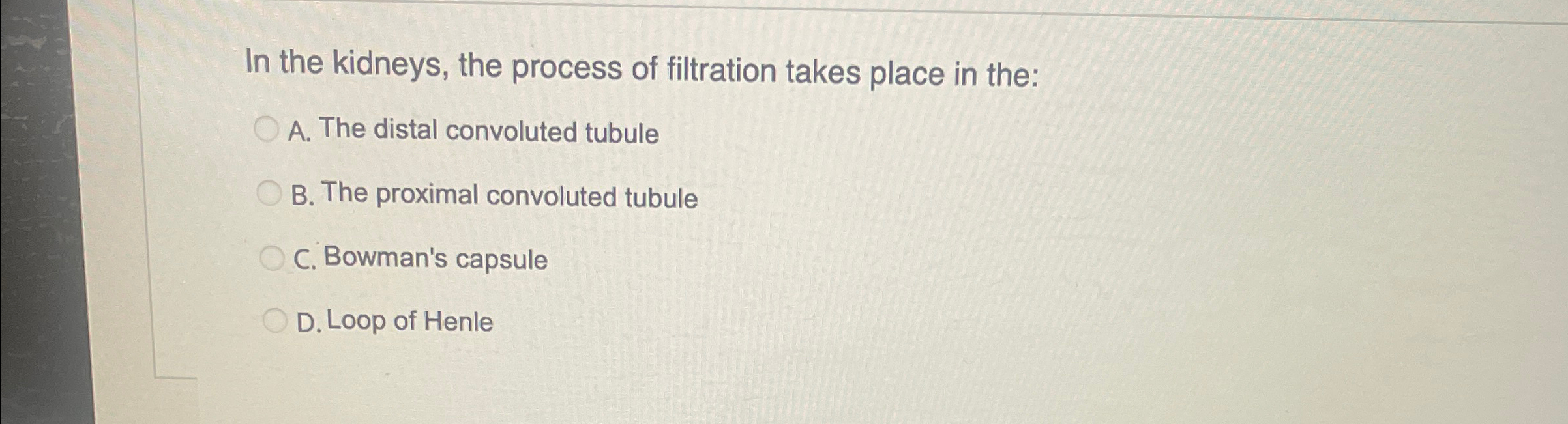 Solved In the kidneys, the process of filtration takes place