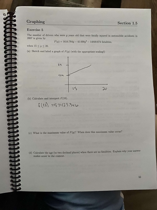 Solved Graphing Section 1.5 Exercise 5 The number of drivers | Chegg.com