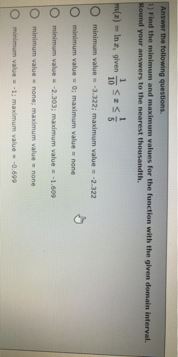 Solved Answer the following questions. 1) Find the minimum | Chegg.com