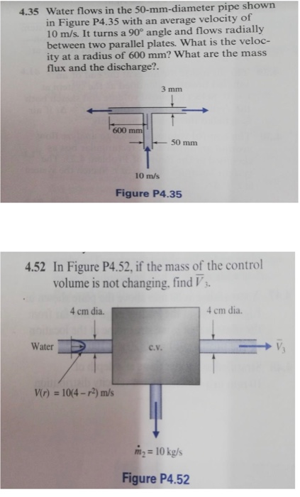 4 35 Water Flows In The 50 Mm Diameter Pipe Shown In Chegg Com