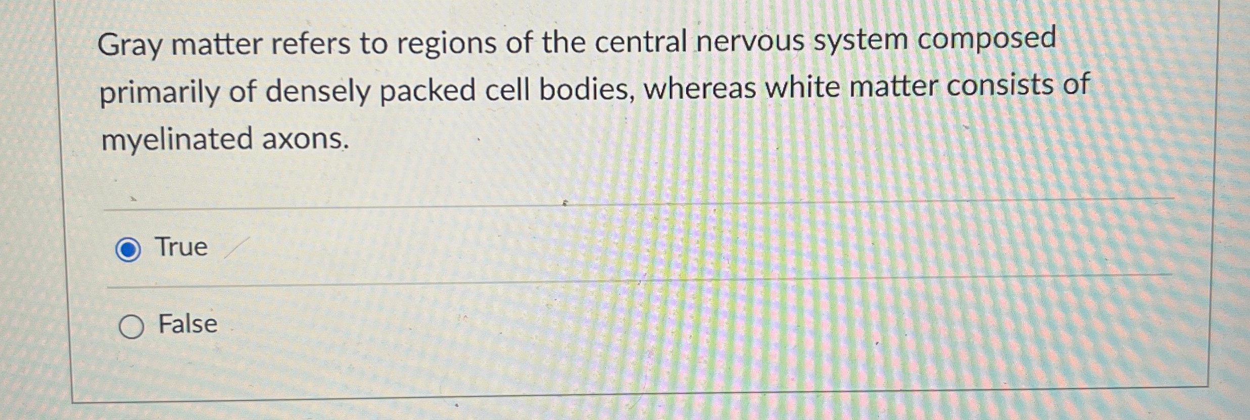 Solved Gray matter refers to regions of the central nervous | Chegg.com