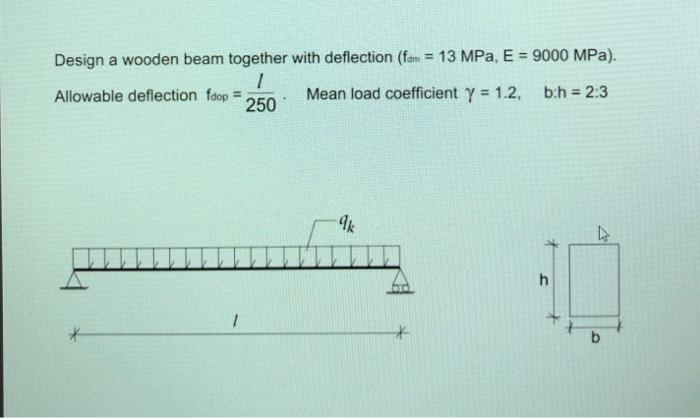 Solved Deflection - project guidelines Design a wooden beam | Chegg.com