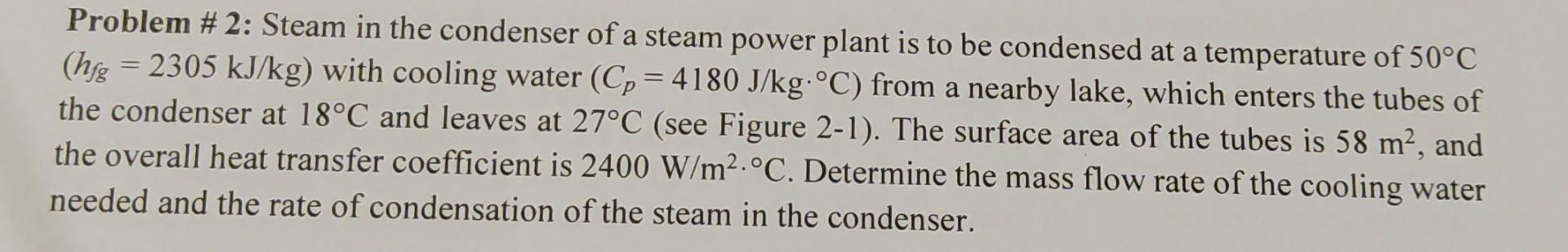 Solved Problem #2: Steam In The Condenser Of A Steam Power 