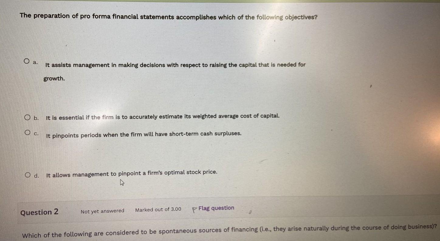 Solved The preparation of pro forma financial statements | Chegg.com