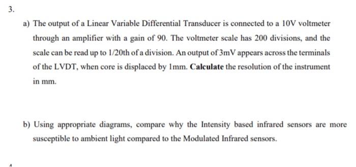 Solved a) The output of a Linear Variable Differential | Chegg.com